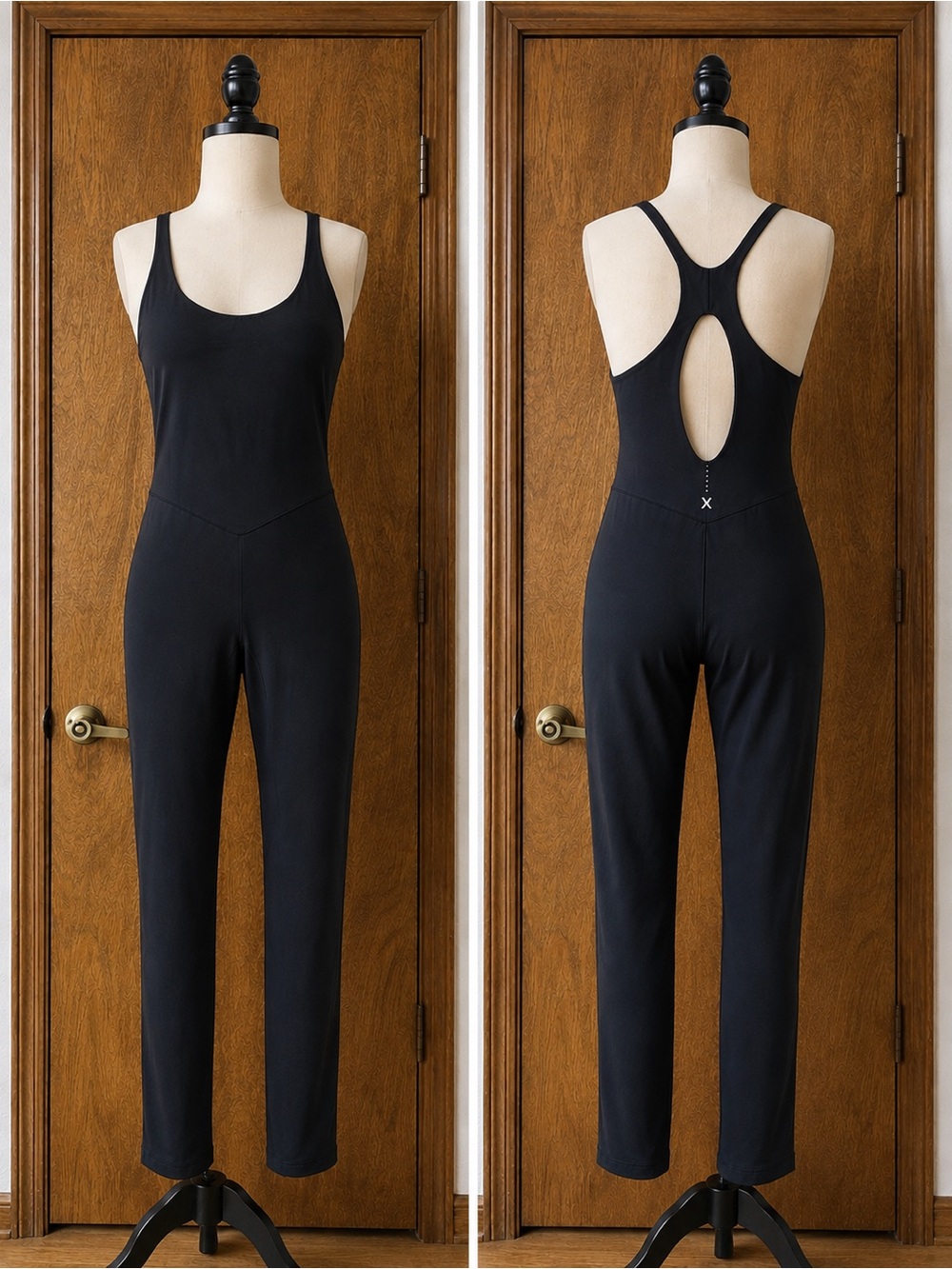 Savage X Fenty Black Racerback Cutout Jumpsuit 8 Medium Catsuit slimming